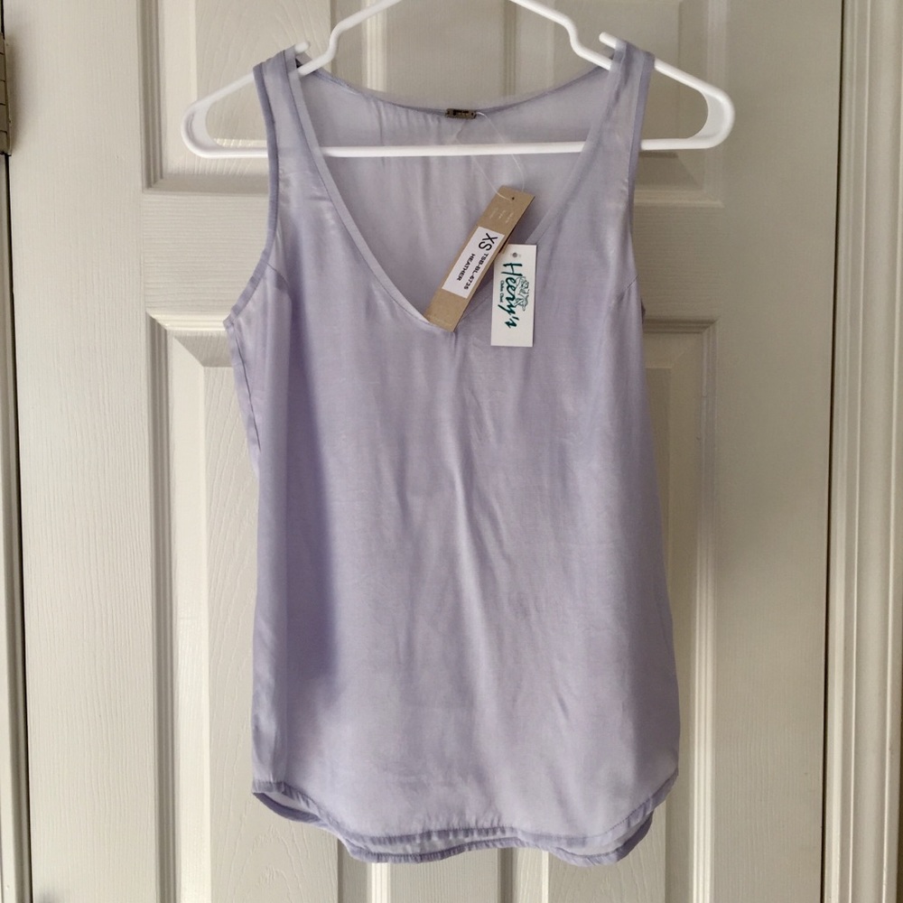 Chan Luu Heather Viscose V-Neck Tank, New w/Tags